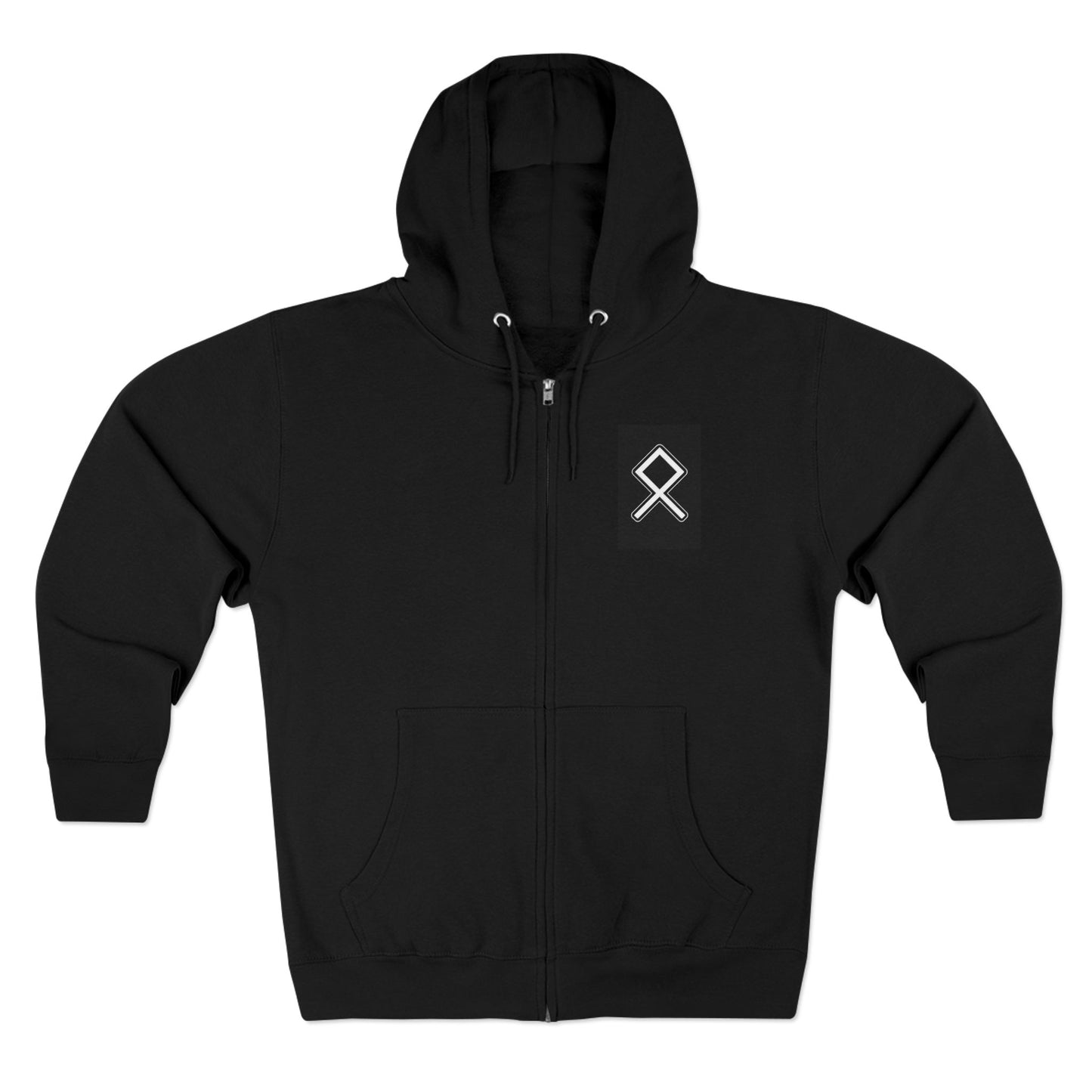 Odin Unisex Zip Hoodie - Norse Mythology Allfather Monochrome Design