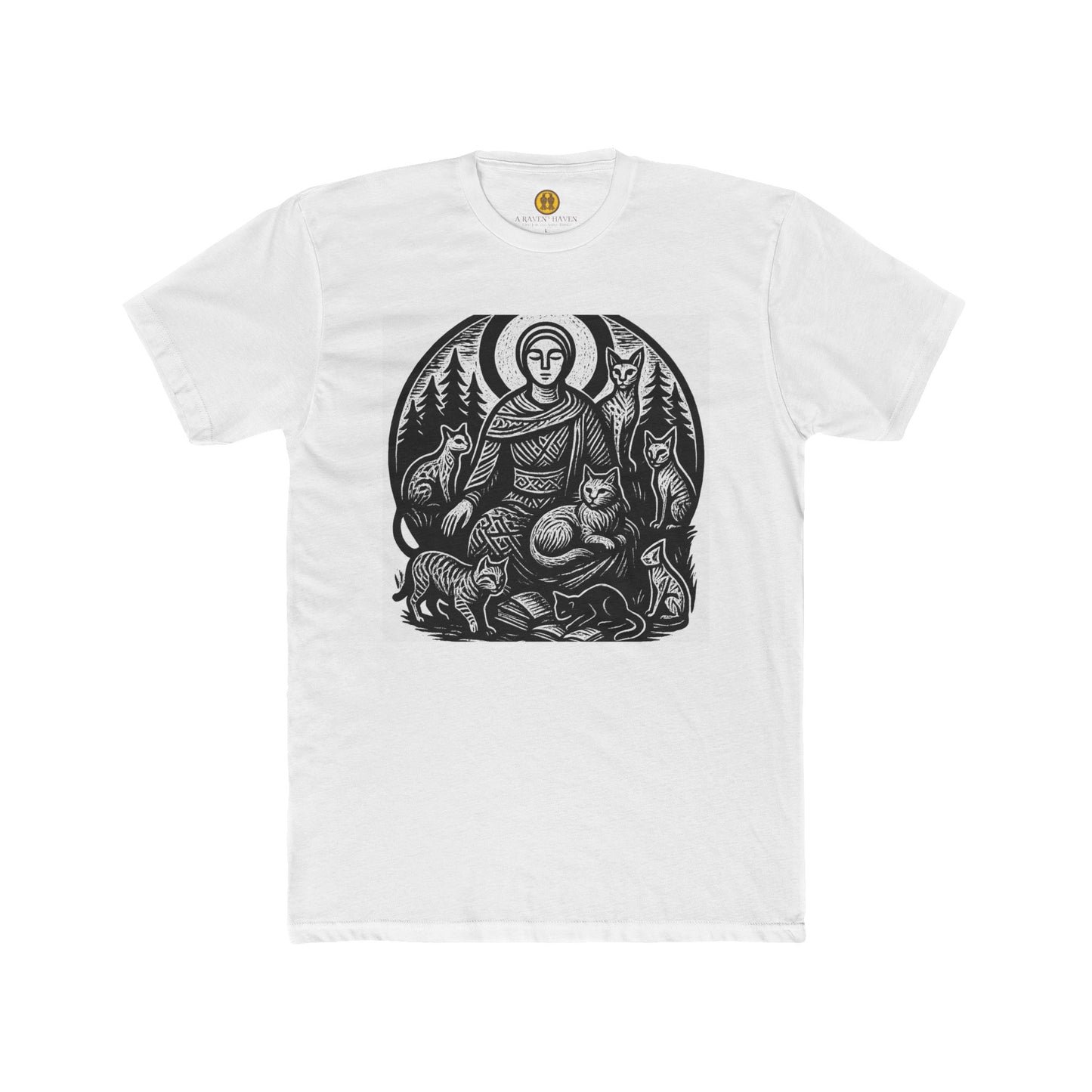 Moon Traditions. Nature-Inspired Graphic Tee for Animal Lovers, Cozy Graphic Shirt, Unisex Cotton Tee, Perfect for Gift, Nature Enthusiasts, Cat Moms, Book lovers