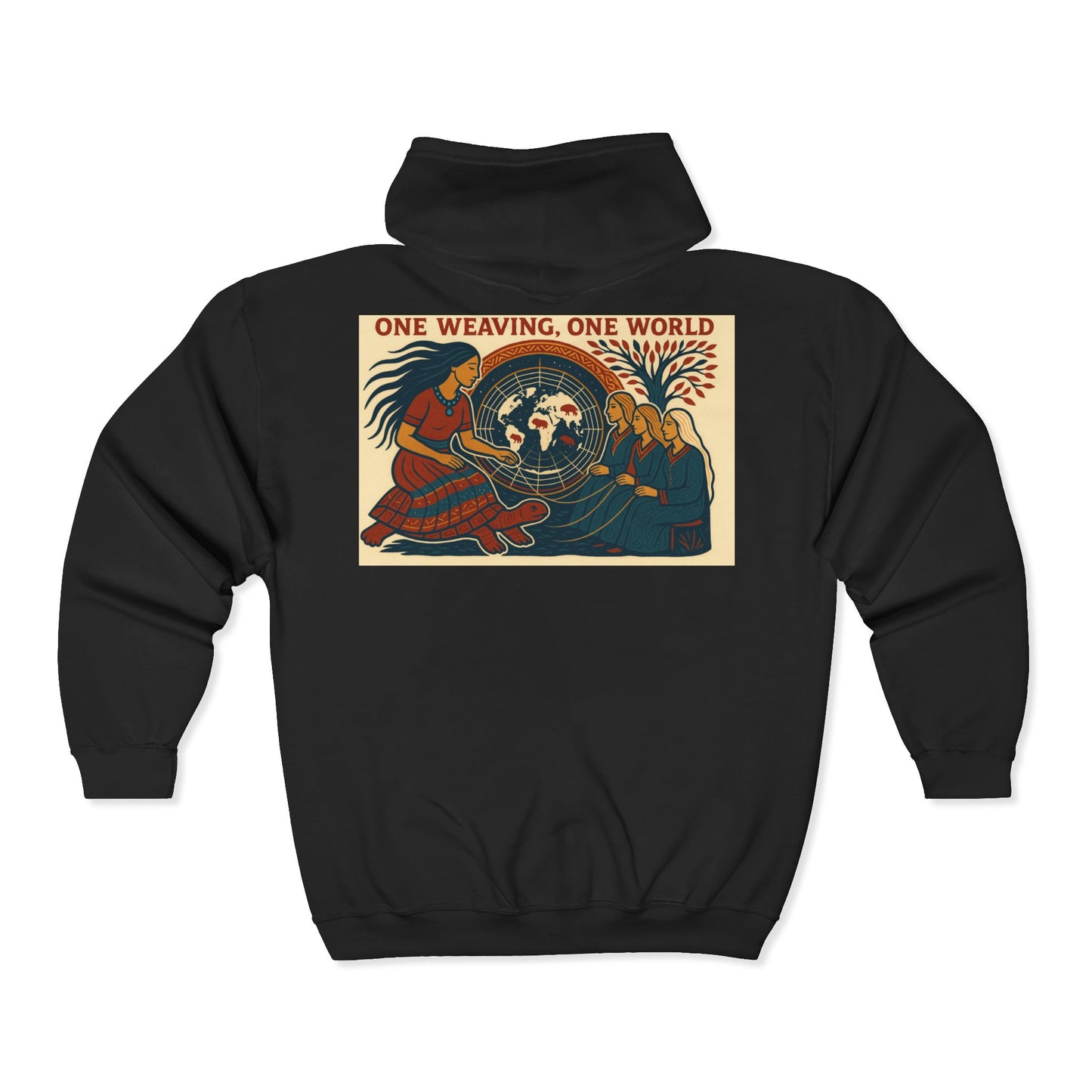 Weavers of the Universe and Time Full Zip Sweatshirt Hoodie, One Weaving, One World