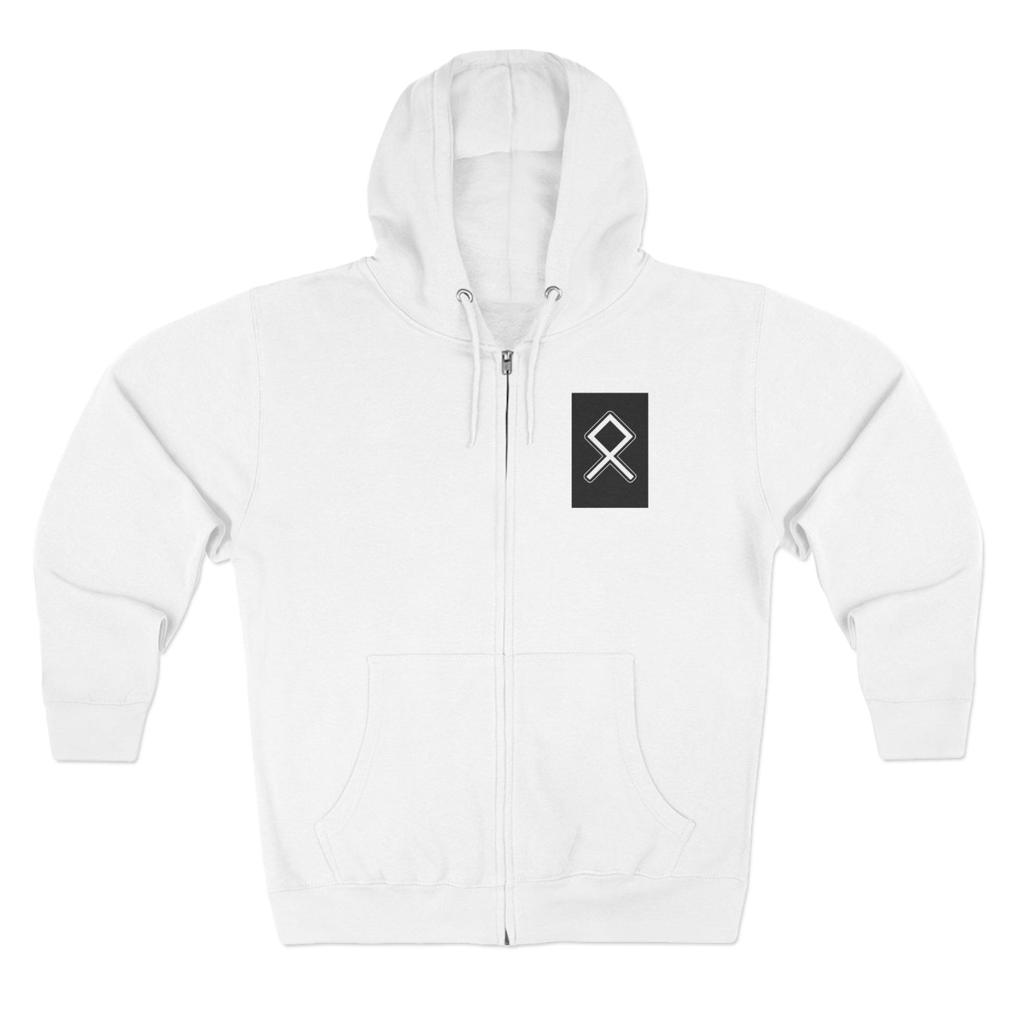 Odin Unisex Zip Hoodie - Norse Mythology Allfather Monochrome Design