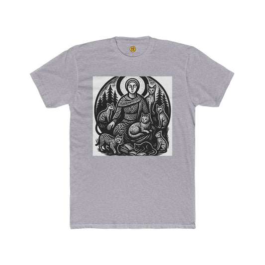 Moon Traditions. Nature-Inspired Graphic Tee for Animal Lovers, Cozy Graphic Shirt, Unisex Cotton Tee, Perfect for Gift, Nature Enthusiasts, Cat Moms, Book lovers