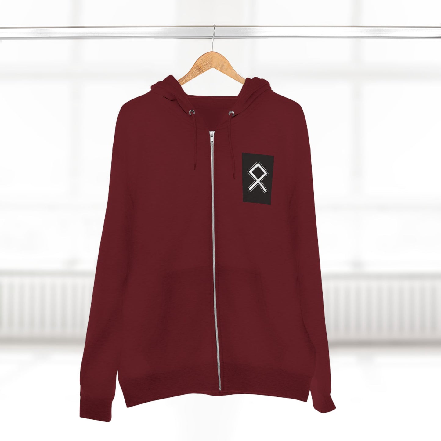 Odin Unisex Zip Hoodie - Norse Mythology Allfather Monochrome Design