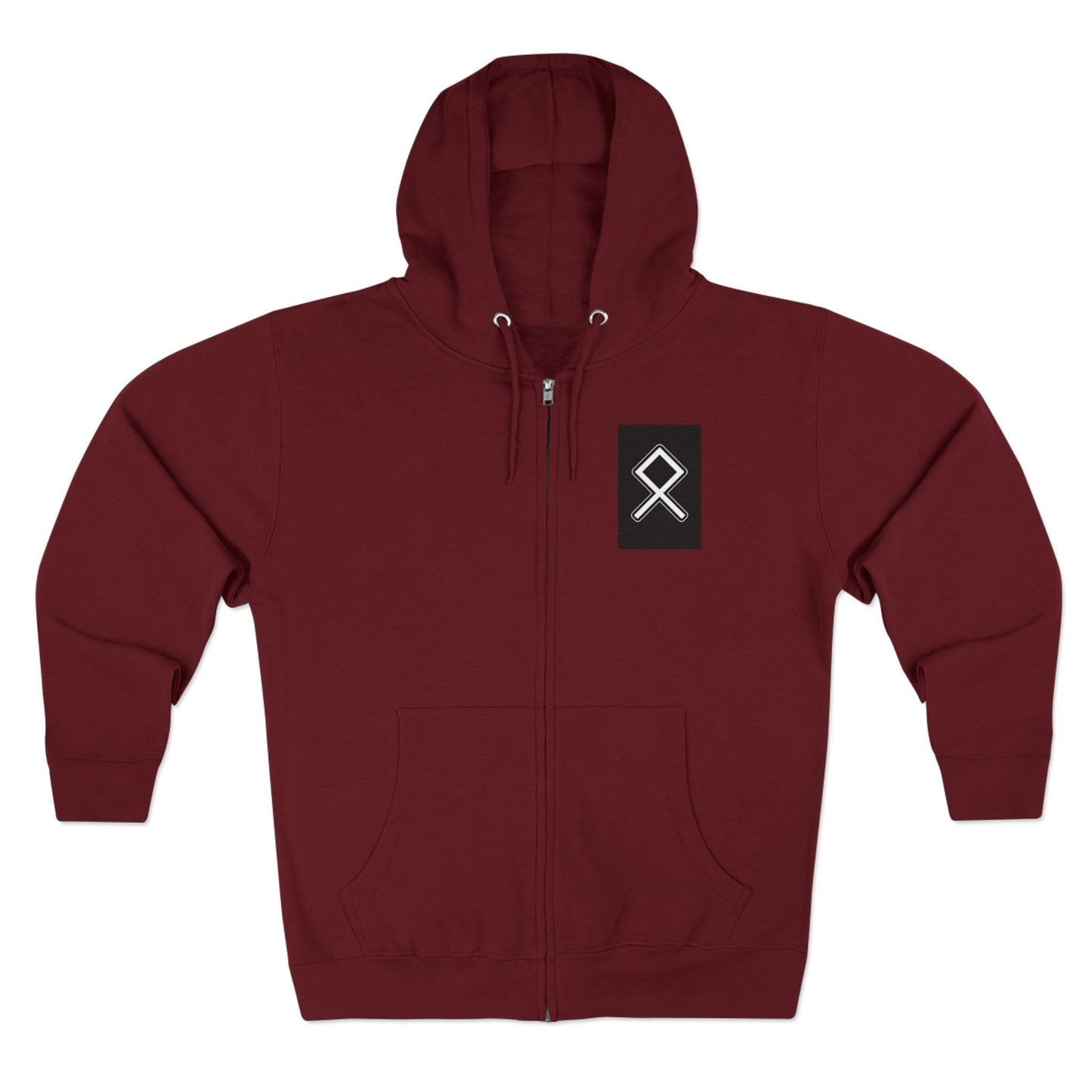 Odin Unisex Zip Hoodie - Norse Mythology Allfather Monochrome Design