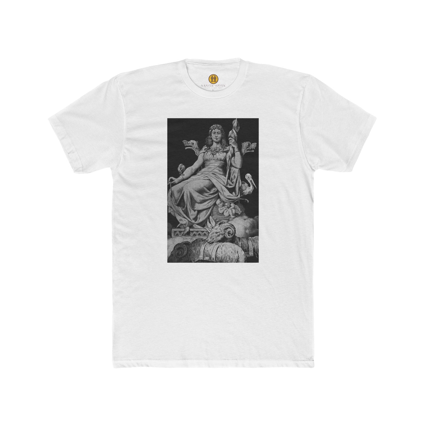 Goddess Frigga -Wisdom, Motherhood and Fate - Classic Art-Printed Unisex Cotton Crew Tee, Vintage Style T-Shirt, Gift for Art Lovers, Casual Wear, Graphic Tee, Museum-Inspired Apparel