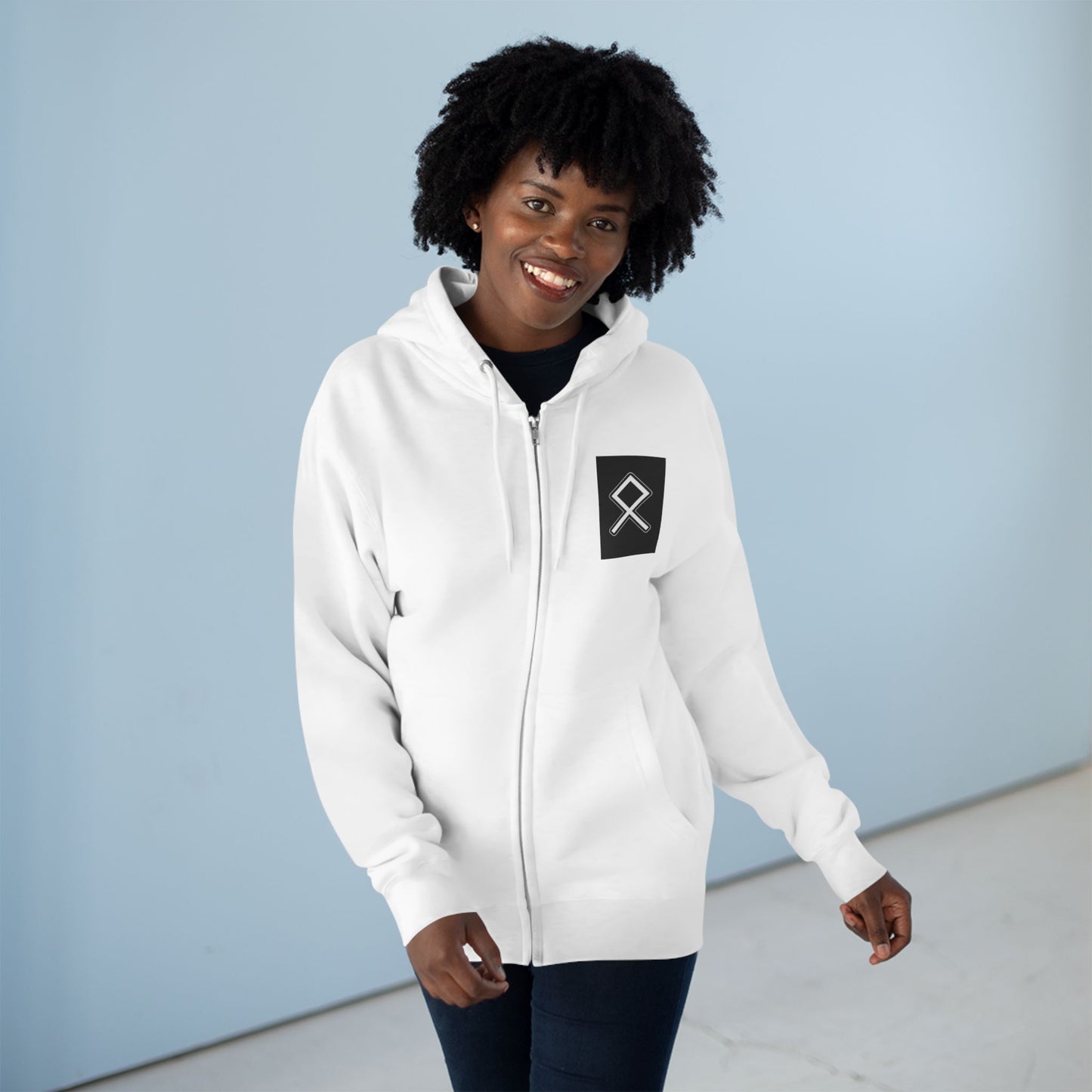 Odin Unisex Zip Hoodie - Norse Mythology Allfather Monochrome Design