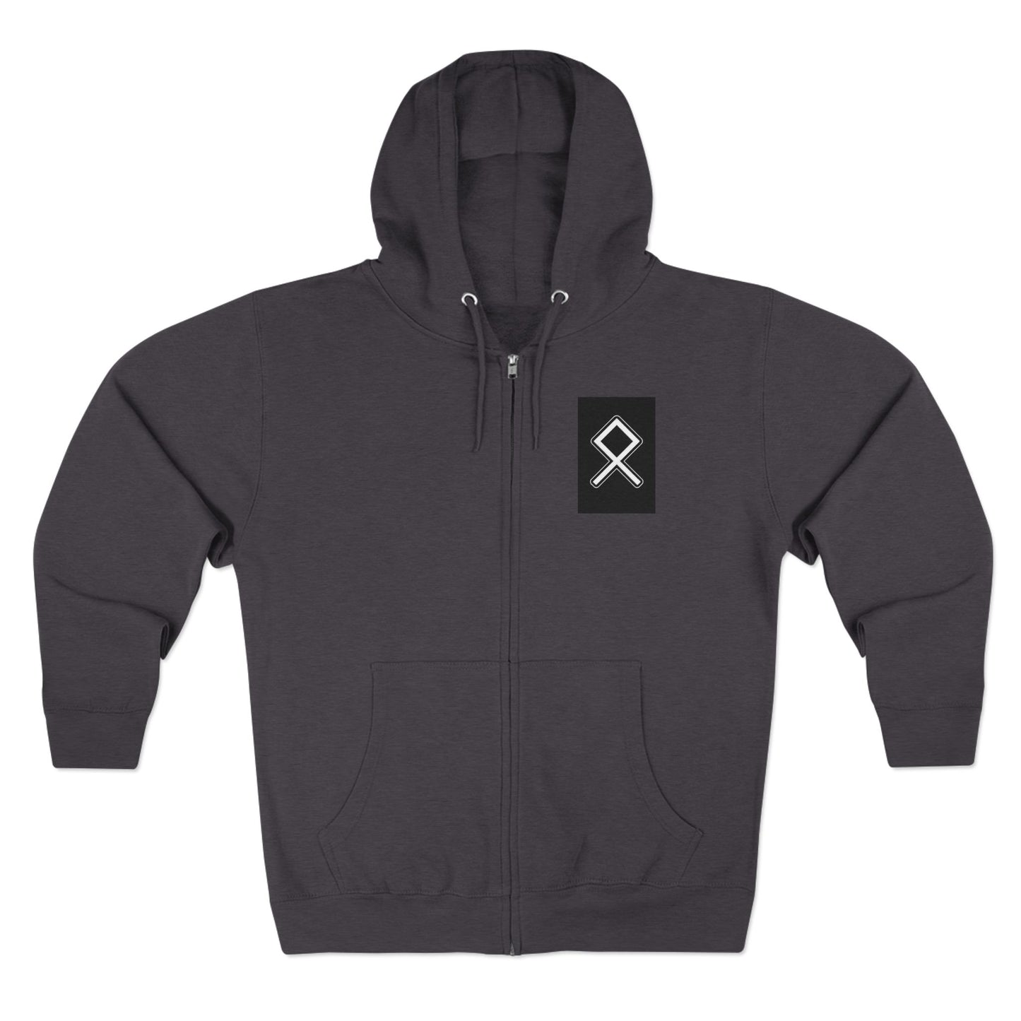 Odin Unisex Zip Hoodie - Norse Mythology Allfather Monochrome Design