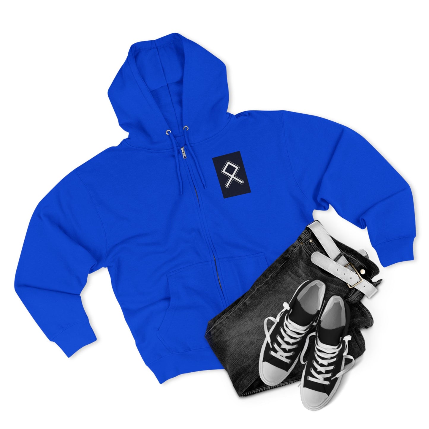 Odin Unisex Zip Hoodie - Norse Mythology Allfather Monochrome Design