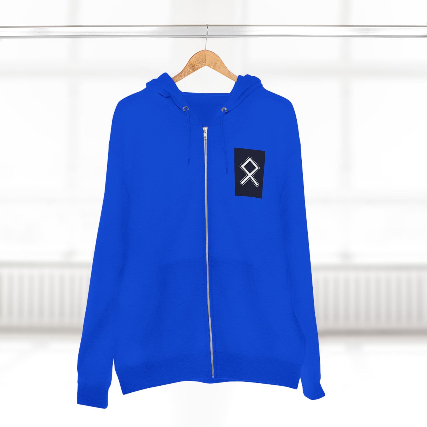 Odin Unisex Zip Hoodie - Norse Mythology Allfather Monochrome Design