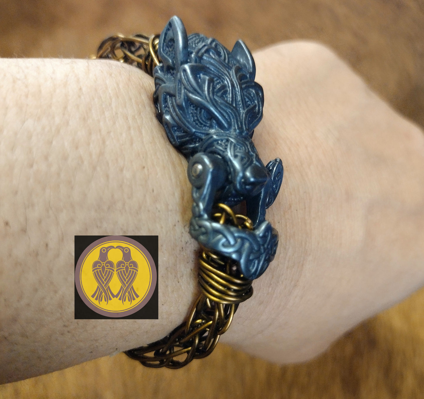 Spirit of Fenrir - Handwoven Bronze Bracelet 7.5"