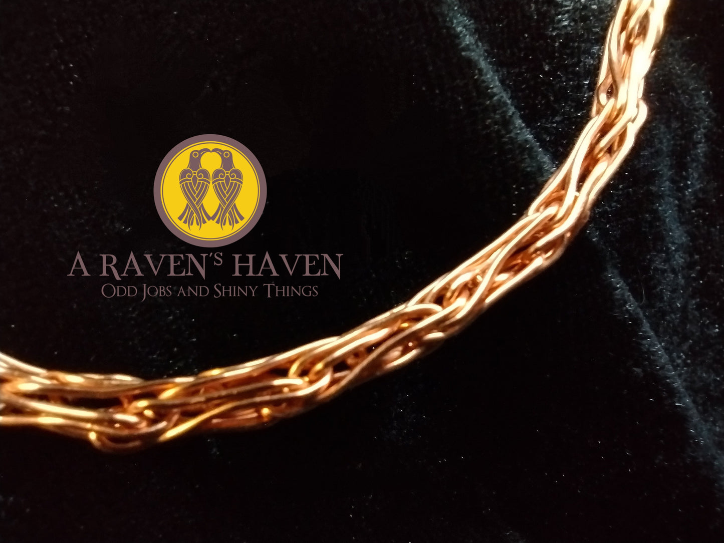Handwoven tight weave copper bracelet with copper toggle clasp
