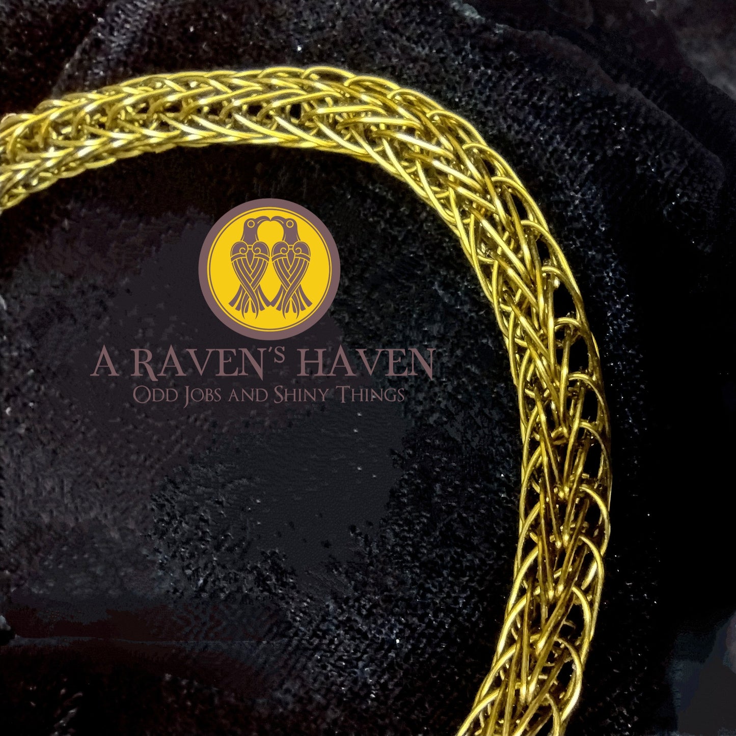 Bronze Medium Handwoven Weave with Bronze Raven Skull Screw Clasp