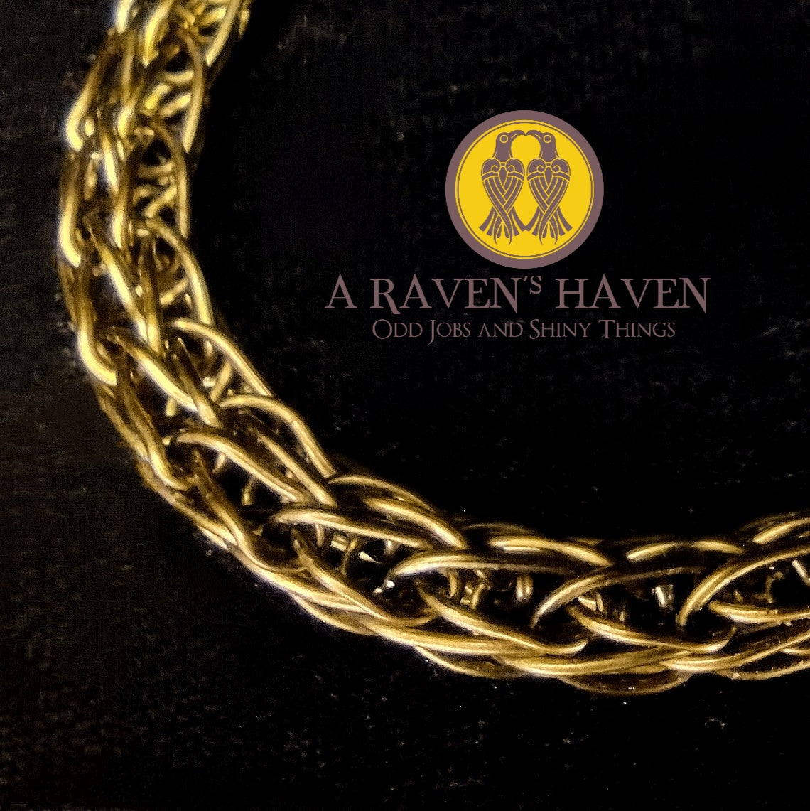 Bronze Handwoven medium weave bracelet with leaf accents and toggle