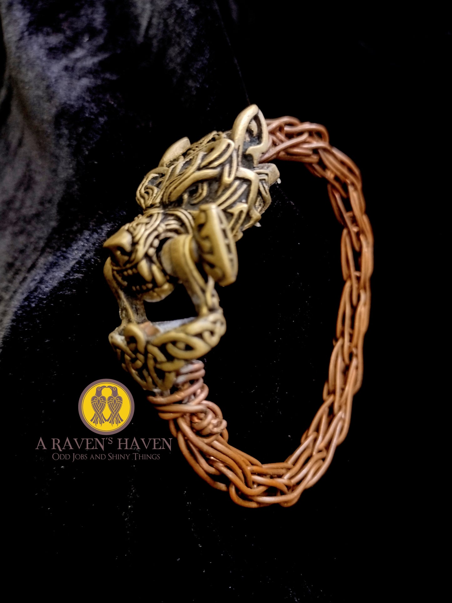 Fenrir's Bite – Handwoven Copper Torque Bracelet